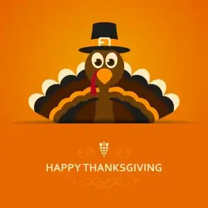 "Happy Thanksgiving" graphic.