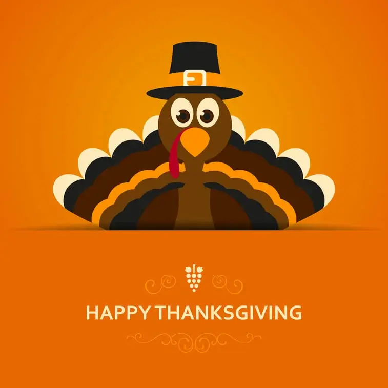 "Happy Thanksgiving" graphic.