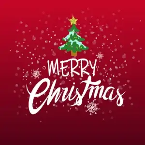 "Merry Christmas" graphic.