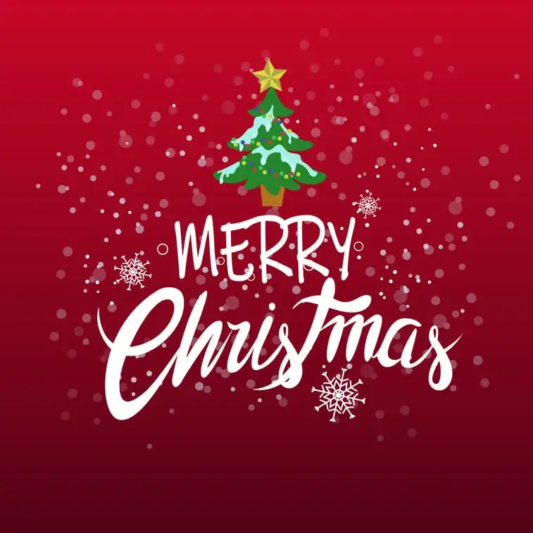 "Merry Christmas" graphic.