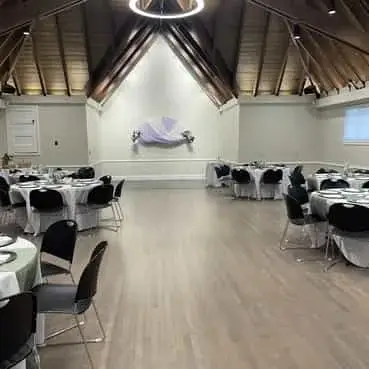 Green themed wedding reception hosted at Vacaville Veterans Hall.